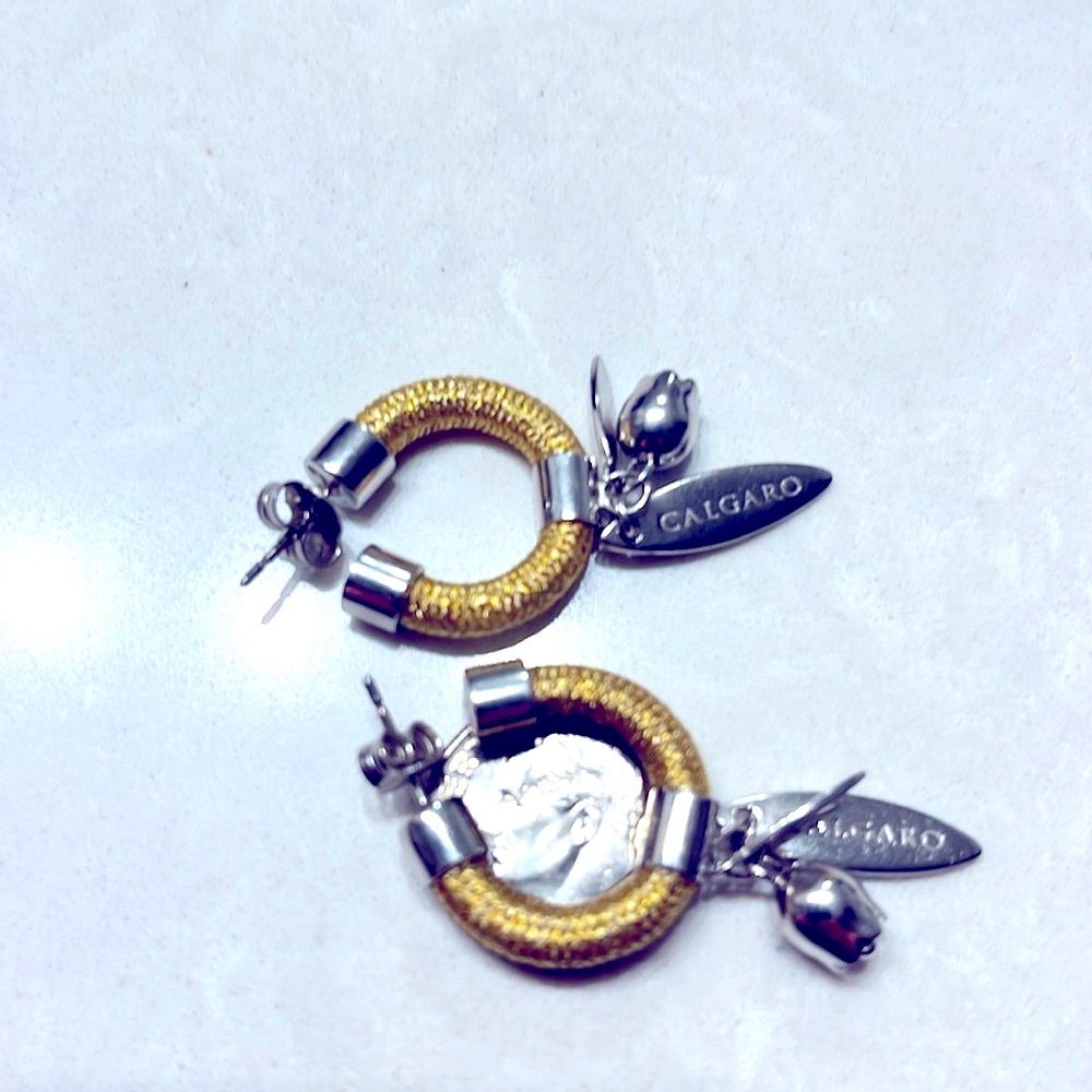 CALGARO Gold Silk and Silver Earrings